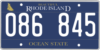 RI license plate 086845