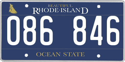 RI license plate 086846