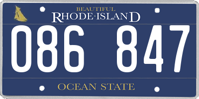 RI license plate 086847