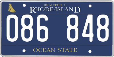 RI license plate 086848