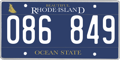 RI license plate 086849