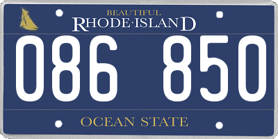 RI license plate 086850