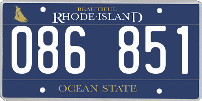 RI license plate 086851