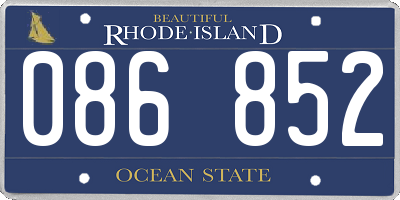 RI license plate 086852