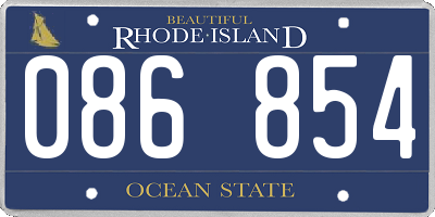 RI license plate 086854