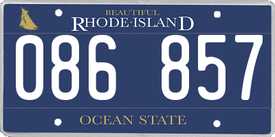 RI license plate 086857