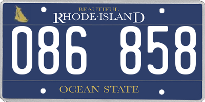 RI license plate 086858