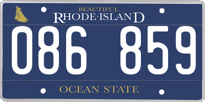 RI license plate 086859