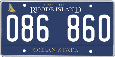 RI license plate 086860