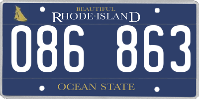 RI license plate 086863