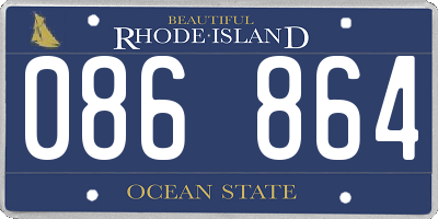 RI license plate 086864