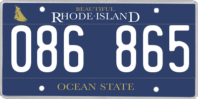 RI license plate 086865