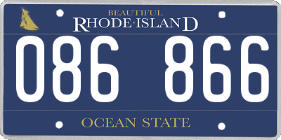 RI license plate 086866