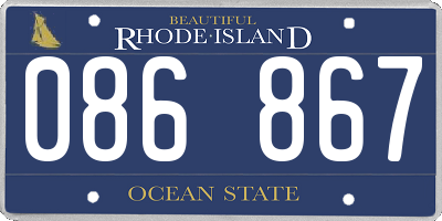 RI license plate 086867