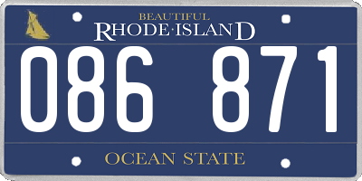 RI license plate 086871