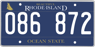 RI license plate 086872