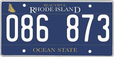 RI license plate 086873