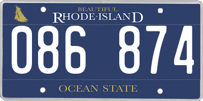 RI license plate 086874