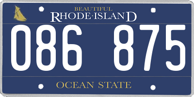 RI license plate 086875