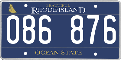 RI license plate 086876
