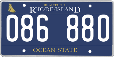 RI license plate 086880