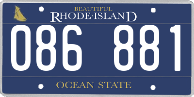 RI license plate 086881