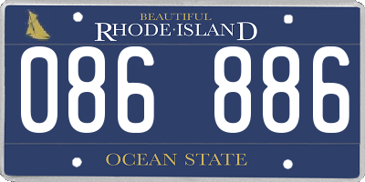 RI license plate 086886