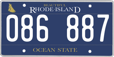 RI license plate 086887