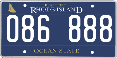 RI license plate 086888