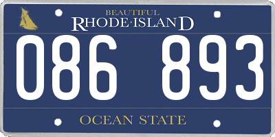 RI license plate 086893