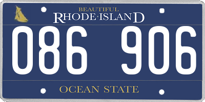 RI license plate 086906