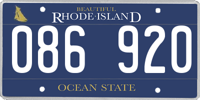 RI license plate 086920