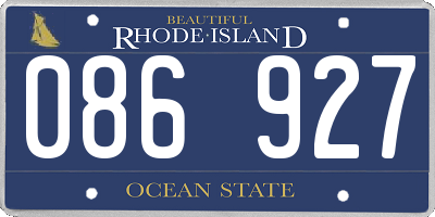 RI license plate 086927
