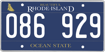 RI license plate 086929