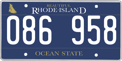 RI license plate 086958