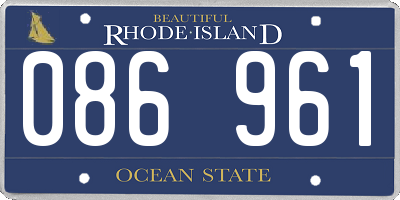 RI license plate 086961