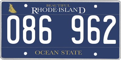 RI license plate 086962