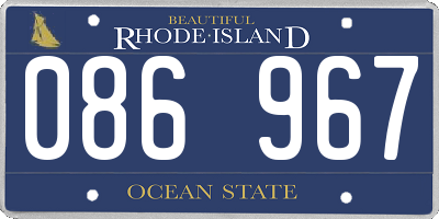 RI license plate 086967