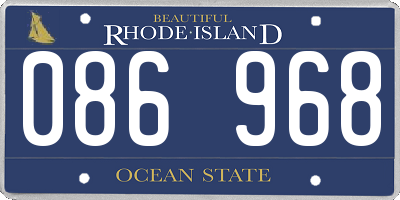 RI license plate 086968