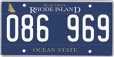 RI license plate 086969