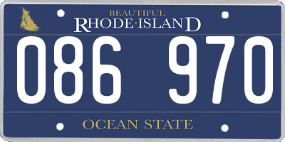 RI license plate 086970