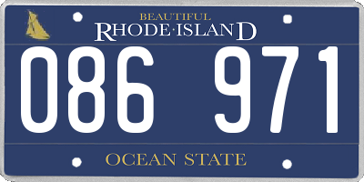 RI license plate 086971