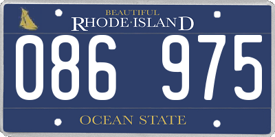 RI license plate 086975