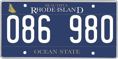 RI license plate 086980
