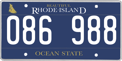 RI license plate 086988