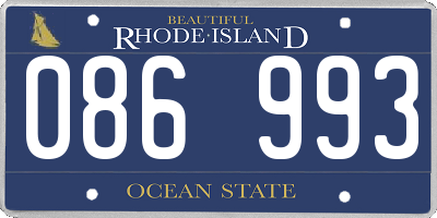 RI license plate 086993