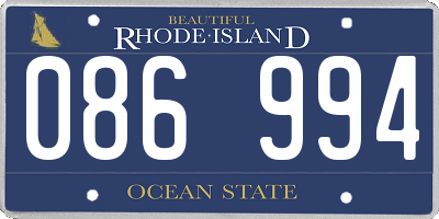RI license plate 086994