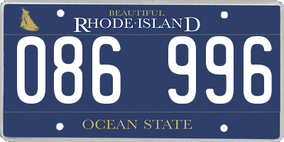 RI license plate 086996
