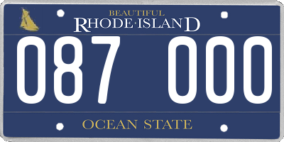 RI license plate 087000