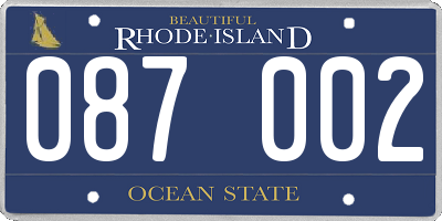 RI license plate 087002